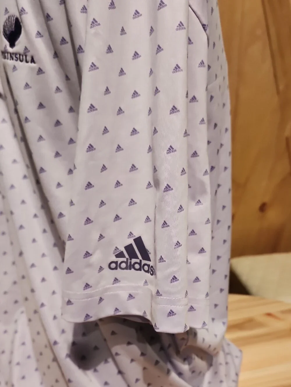 adidas Light Lavender Polo with Purple Triangle Print